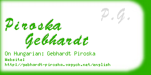 piroska gebhardt business card